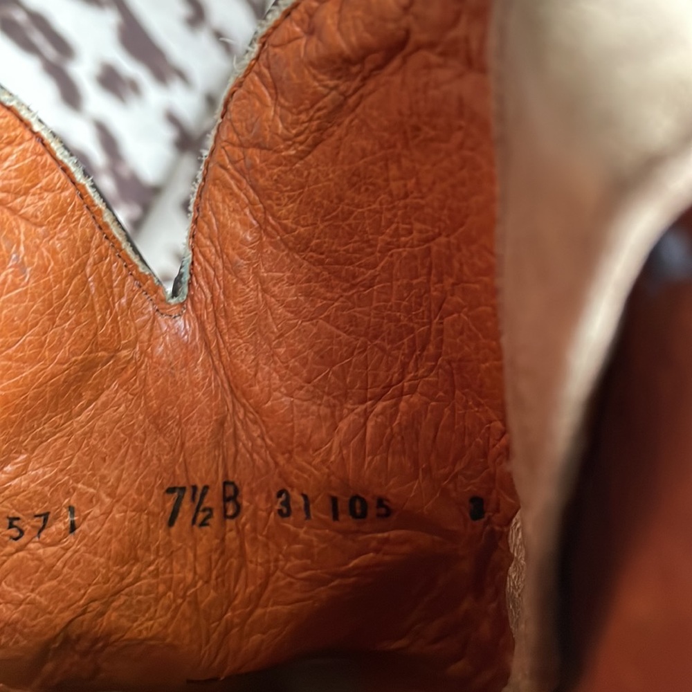 🌺SOLD🌺Lucchese Brown Leather Western Heeled Boots with Turquoise Stitching - Picture 6 of 6
